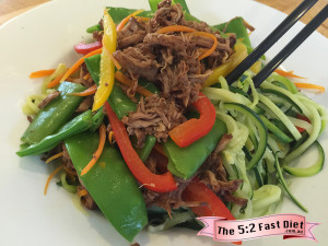 Pulled Pork with Zoodles & Veggies