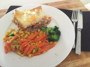 Pulled Pork Shepards Pie with Veggies